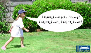 A young JCLI volunteer (my daughter!) protesting the library's closure.